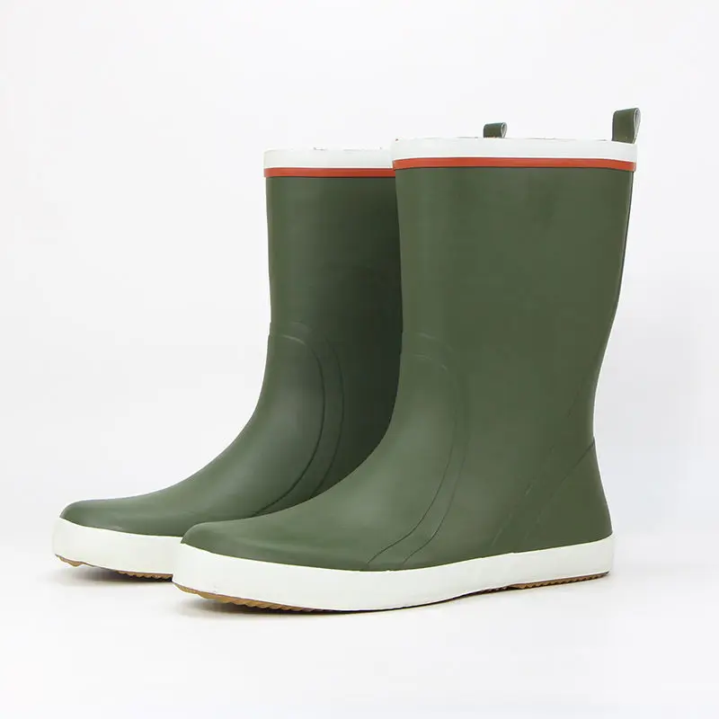 

New Lightweight Mid-tube Soldier Rain Boots Flat-soled Comfortable Fishing Shoes Outdoor Waterproof Rubber Army Rubber Shoes Men