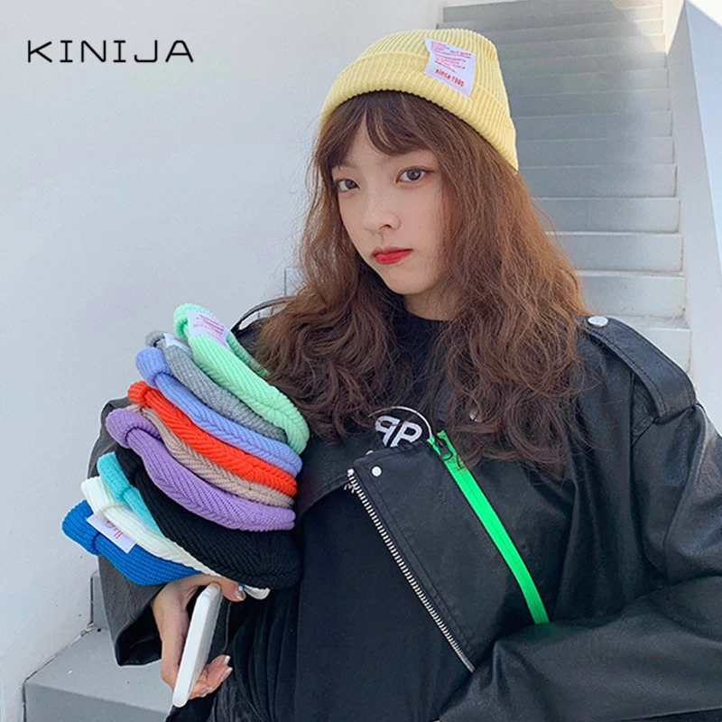 Мужская и женская модная шерстяная Осенняя шапка карамельного цвета с арбузом