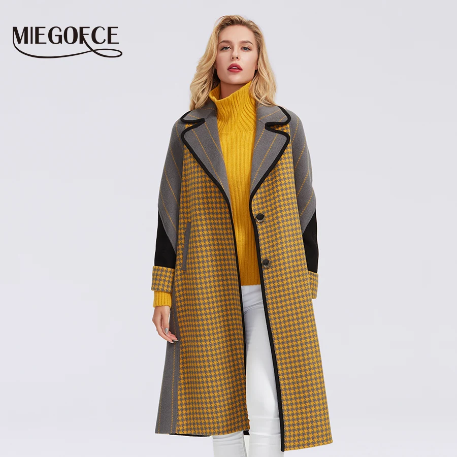 MIEGOFCE 2019 осенне зимнее пальто для женщин кашемировая куртка женское Шерстяное