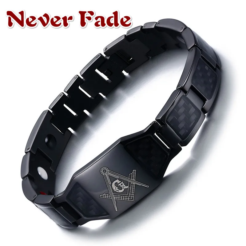

4 in 1 Men Steel Magnetic Therapy Healing Bracelet Bio Magnet Health Care Bangle Relieve Pain Anti Radiation Wristband Gift