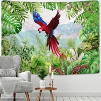 palm tree tapestry wall hanging tropical leaves flowers pattern beach wall tapestry animal backdrop wall cloth carpet tapestries