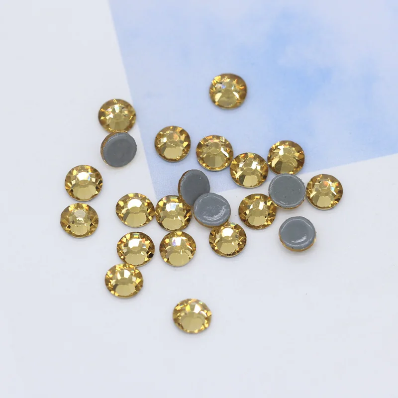 lt coloradotopaz 144p 5A SS12-ss30 41-Цвета гладить на Стразы с прямой основой с украшением в виде кристаллов Стразы с плоской задней частью, горячая фиксация, супер яркие Стразы Стекло камень для одежды ремесло - Цвет: lt coloradotopaz