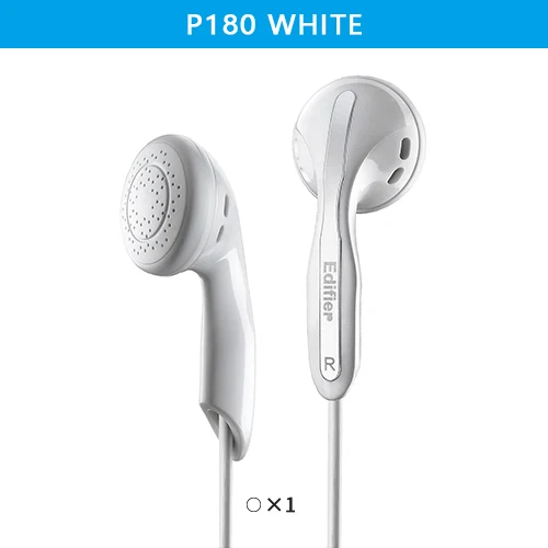 P180 White Наушники EDIFIER P180 без спутывания провода включают наушники из губки с легким управлением музыкой и принимать звонки через встроенный micremote - Цвет: P180 White