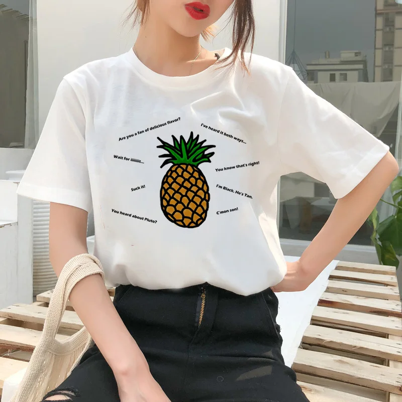 

Pineapple Print T Shirt Fashion Short Sleeve T-Shirt Harajuku Ullzang Korean clothes Graphic Women Tshirt Top Tees Female 90s