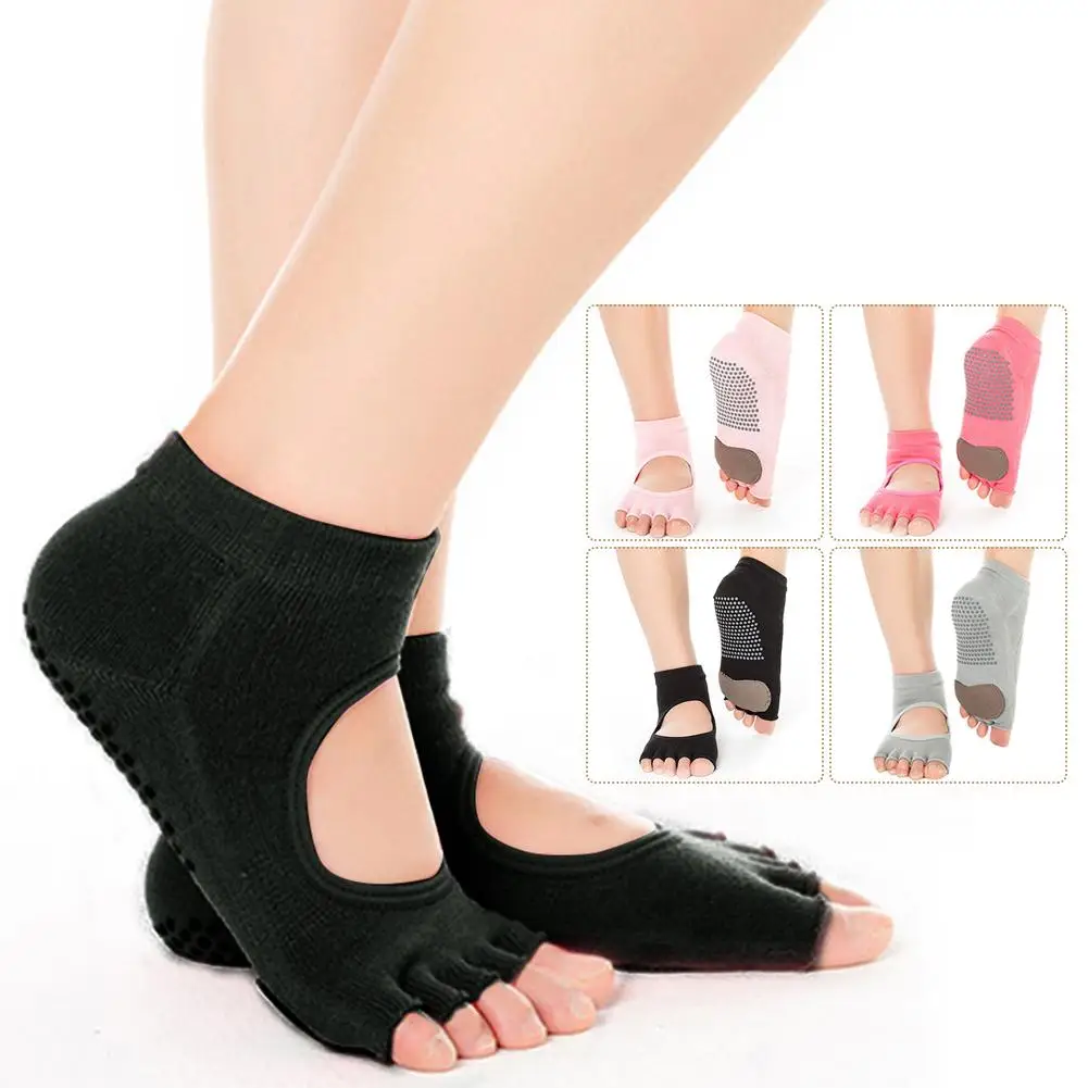 

Yoga Toeless Socks Non Slip Non Skid Sticky Grip Sock Combed Cotton Workout Socks For Women Girls Doing Pilates Barre Ballet