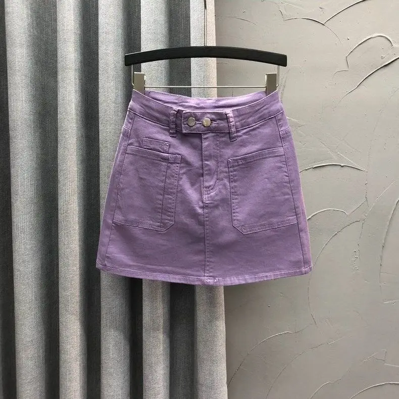 

Women's Summer New High-waist Slim-fit Western Style A-line Half-length Hip Skirt