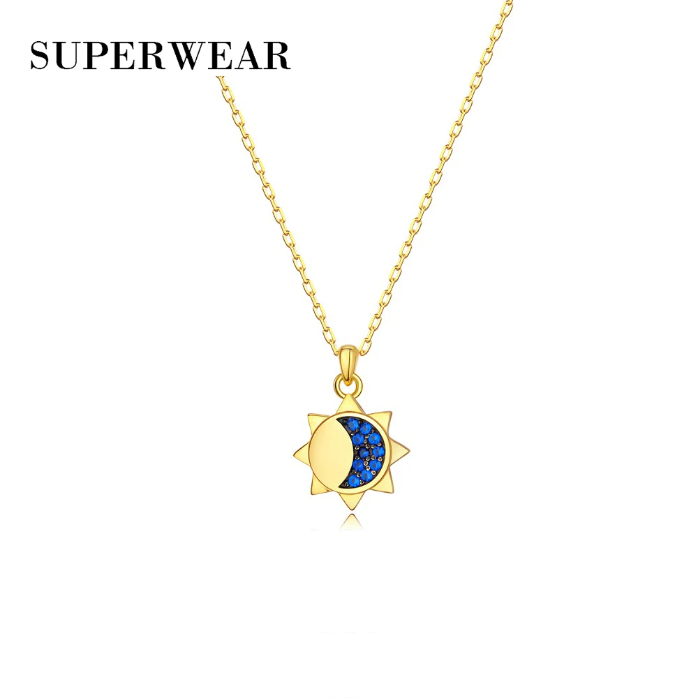 SUPERWEAR солнцезащитные ожерелья с кулонами в виде Луны 925 пробы серебряный желтый