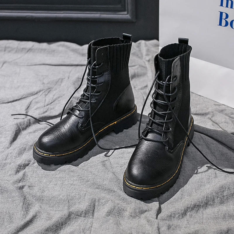Осенне-зимние женские ботильоны из искусственной кожи женская обувь Женские
