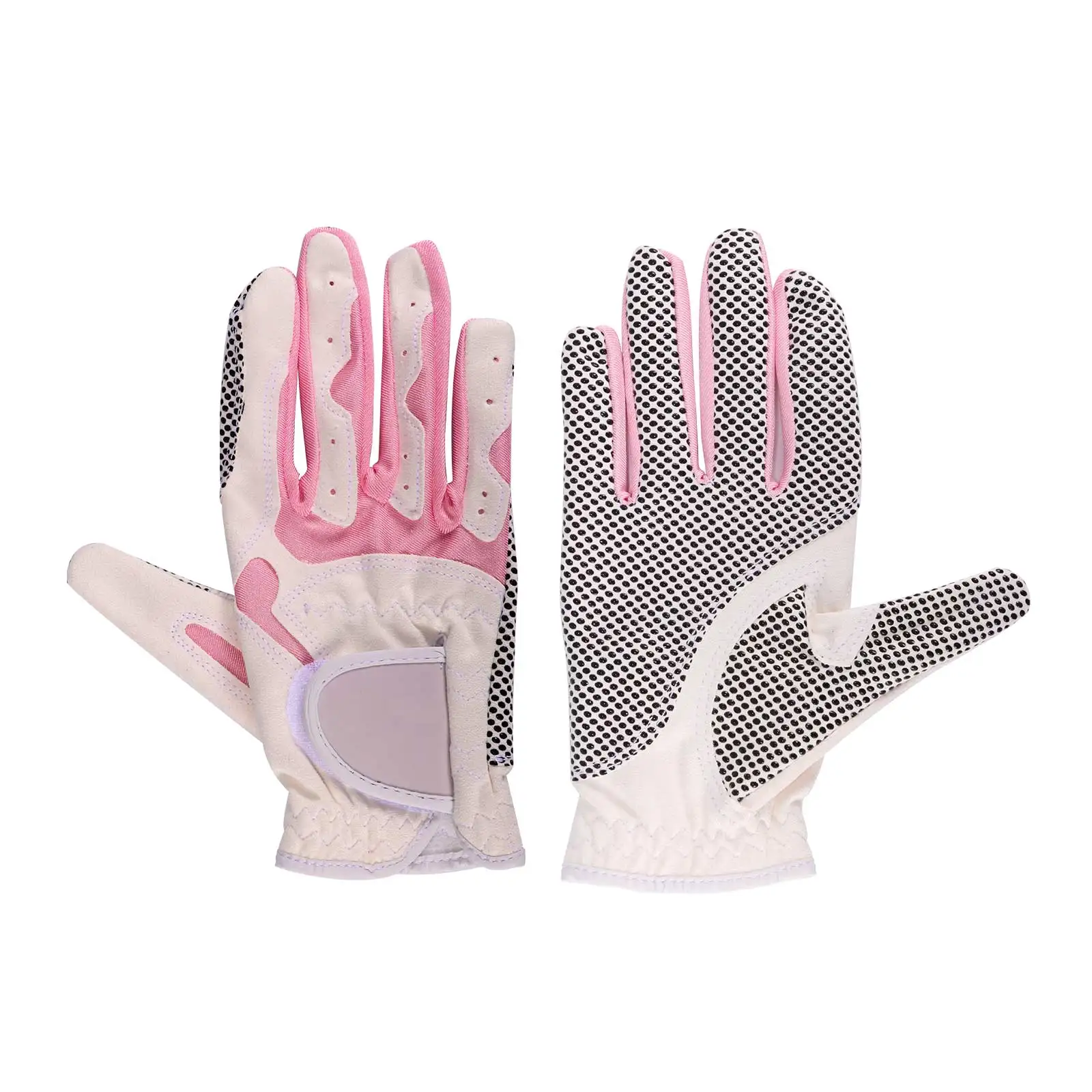 

Women'S Golf Gloves Anti-Slip Design Left And Right Hand Granules Microfiber Cloth Breathable Soft Sports Gloves