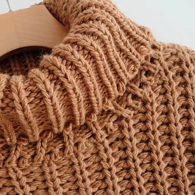 

New Sweater Women Europe and America Lazy Wind High Collar Trumpet Sleeves Short Sweater Lapel Fashion Short Sweater 2019 Autumn