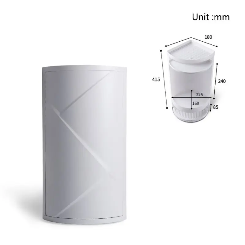 

Bathroom 360 Degree Rotating Triangle Shelf Kitchen Toilet Shelf Corner Shelf