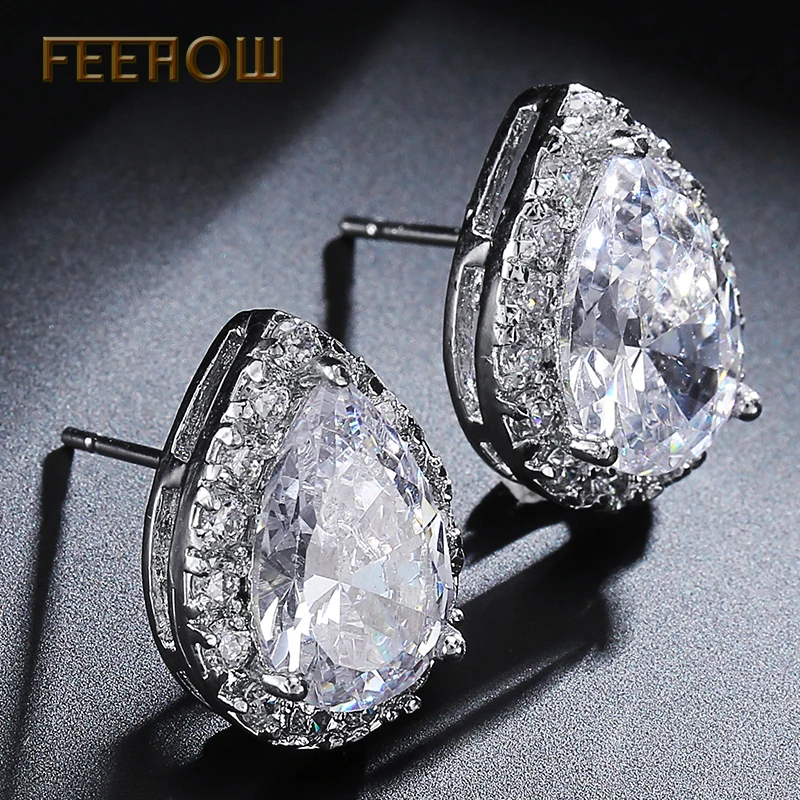 FEEHOW нигерийские капли воды кубического циркония свадебные ювелирные наборы