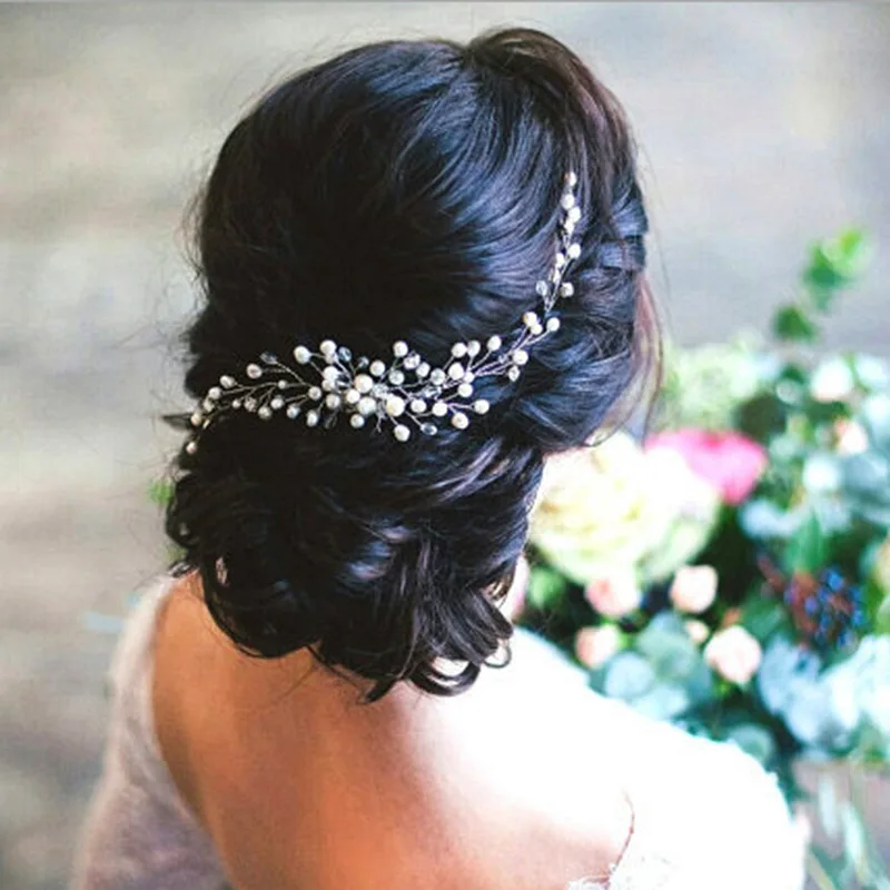 

Krasivaya Bride Wedding Head Flower With Crystal And Pearl Hair Comb Hand Made Flower Beads For Laddies Hair Accessories
