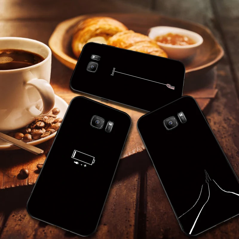Черный любовь Мягкий силиконовый чехол для телефона samsung A3 4 5 6 Plus 7 8 910 20 30 40 50 60 70 2018