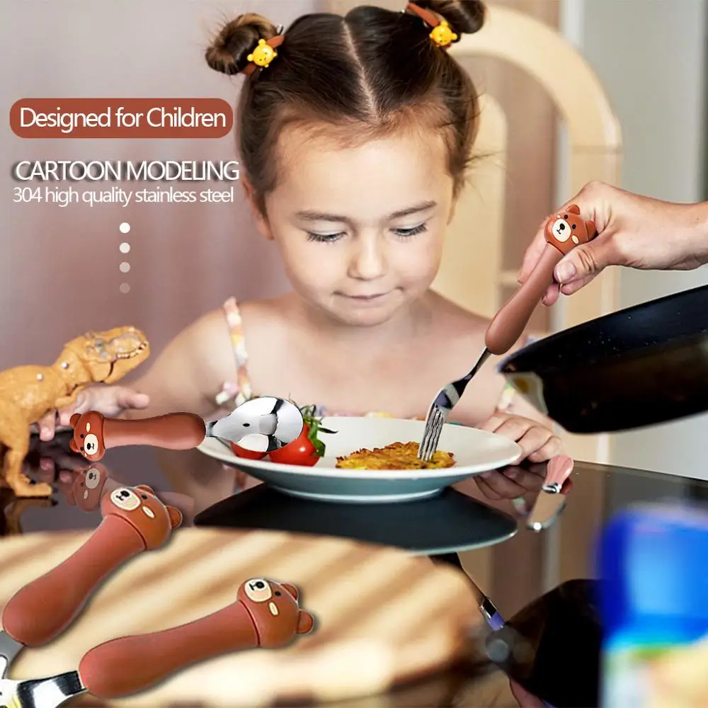 Комплект из 2 предметов удобный набор детской посуды с рисунком животных