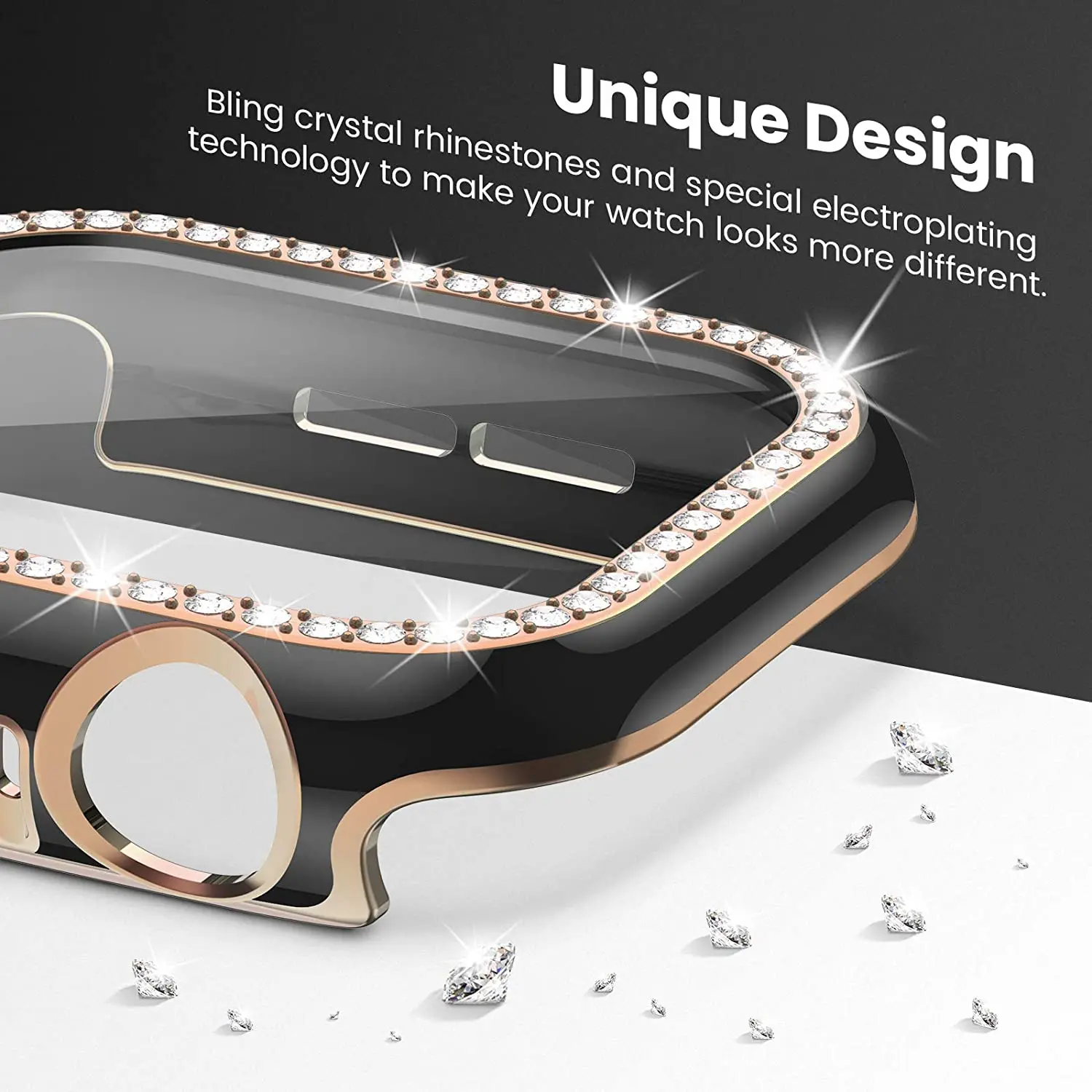 Шикарное стекло + крышка для Apple Watch чехол 40 мм 44 42 38 iWatch Φ Защита экрана iwatch series 3 4 5 6