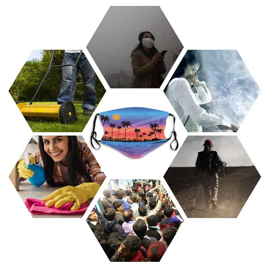 

Reusable Washable Adult Mouth Face Masks Women Men Unisex Protective Masks Breathable Dust-proof Adjustable Elastic Straps maska