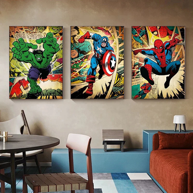 Постеры и принты на холсте с героями комиксов Marvel супергерои Капитан Америка