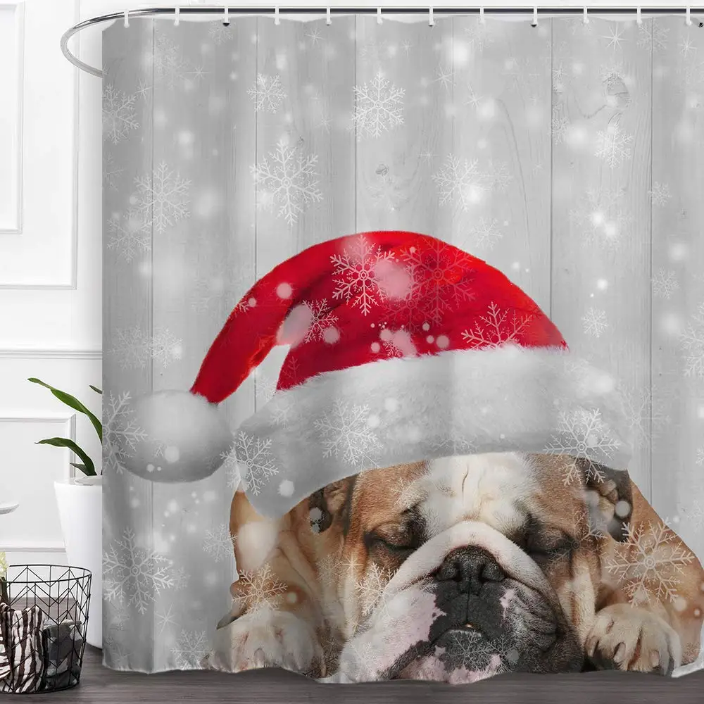 Занавеска для душа с надписью Merry Christmas тканевая занавеска рождественских и