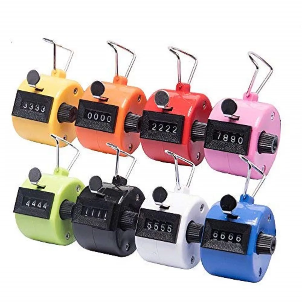 

Clicker 4 Digit Number Counter Plastic Shell Hand Finger Display Manual Counting Tally Clicker Timer Soccer Golf Counter Digital