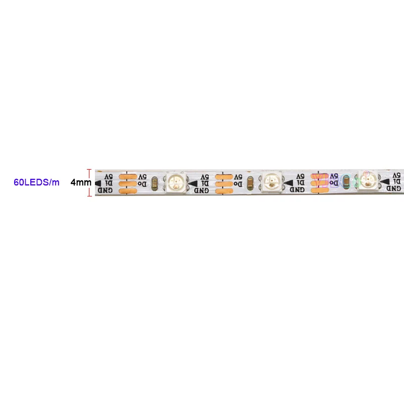 4mm White PCB Addressable SMD 3535 RGB SK6812 LED Strip Light 60leds/m DC5V 1m/2m/3m/4m/5m Super Bright Lamp Tape IP30