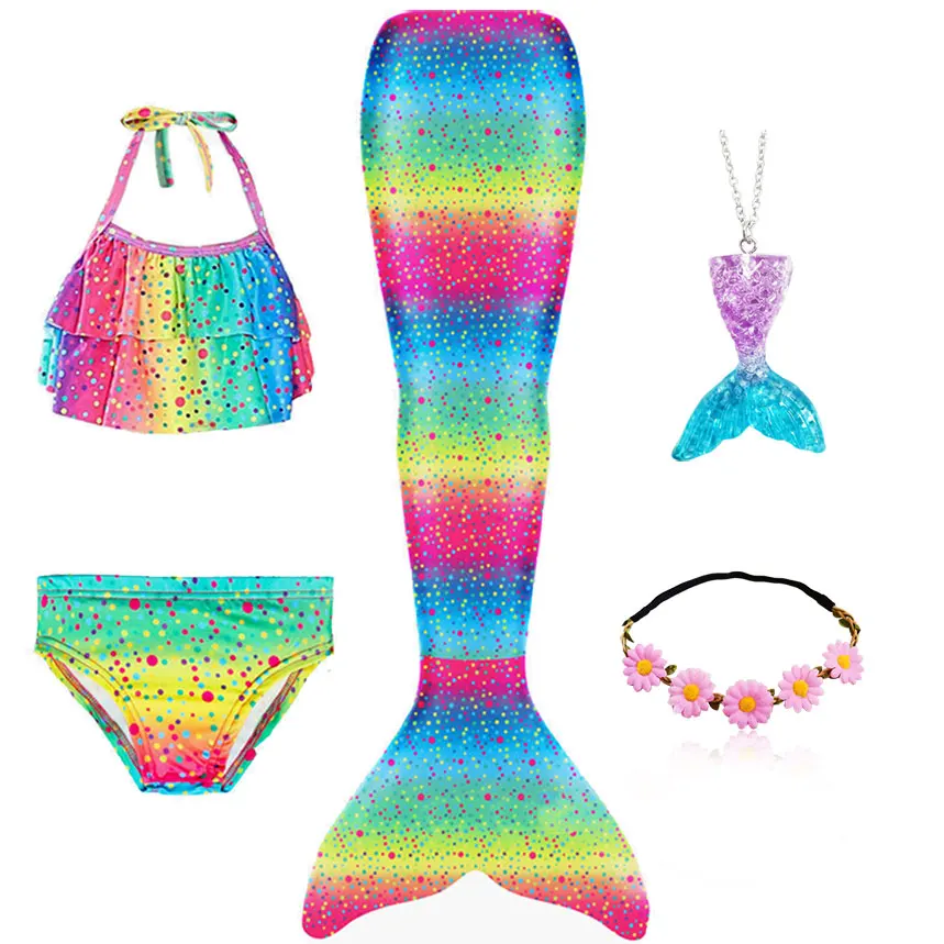 Детский костюм Русалочки с хвостом для девочек купальный Хэллоуина маленькой