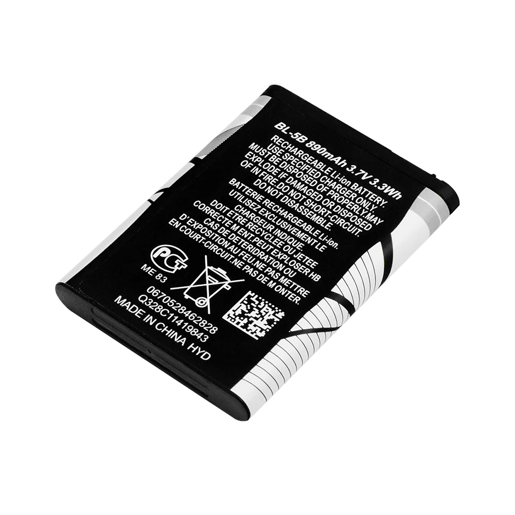 Литий полимерный аккумулятор 890 мАч BL 5B для Nokia 3220 3230 5140 5140i 5200 5300 5500 6020 6021 N83