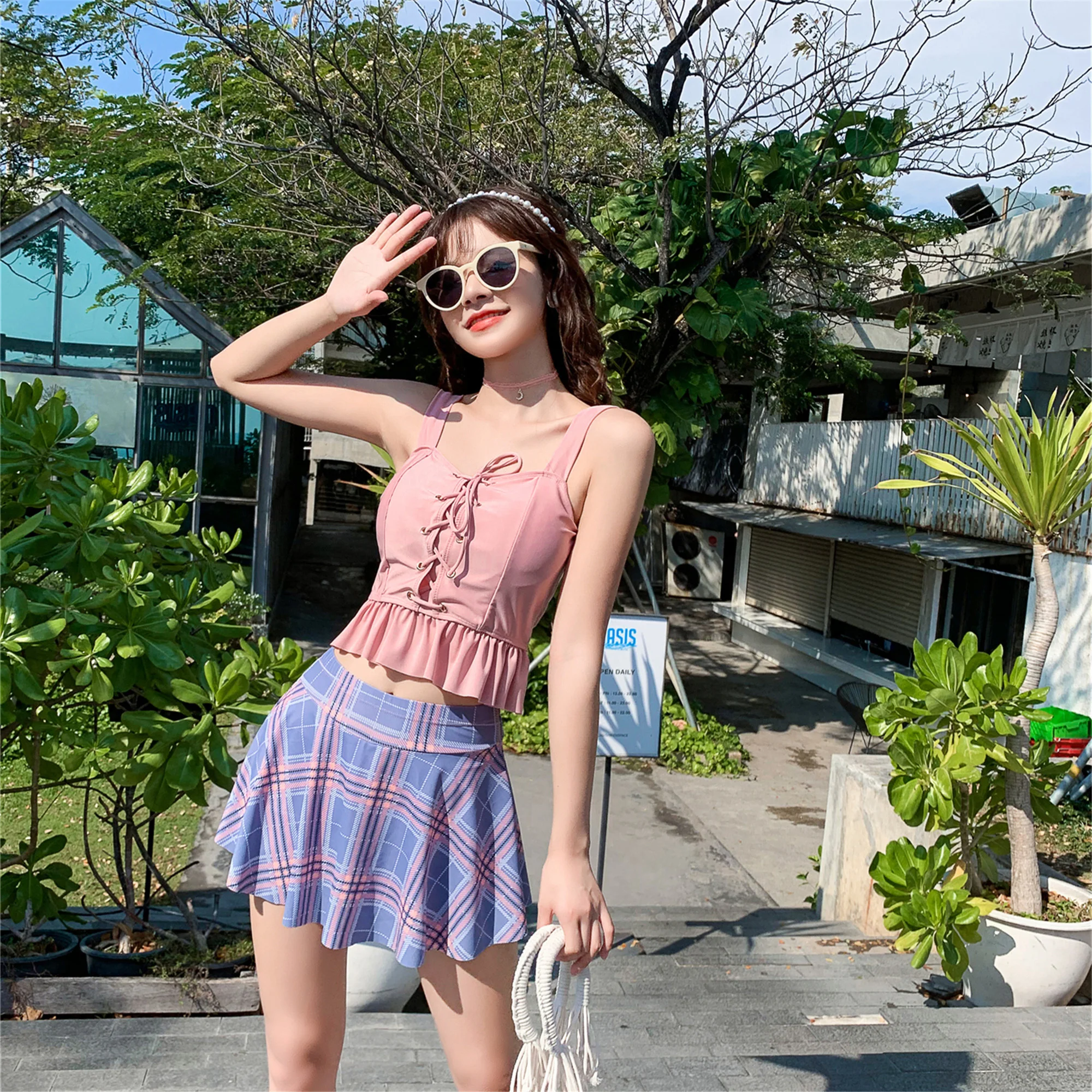 Новинка 2021 купальник с разрезом облегающий живот Южная Корея популярный женский