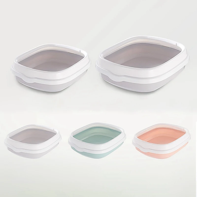 

New Cat Litter Bowl Cat Litter Tray Pet Cat Toilet Cat Squat Pot Semi-closed Cat Sand Pot Cat Toilet Pet Basin