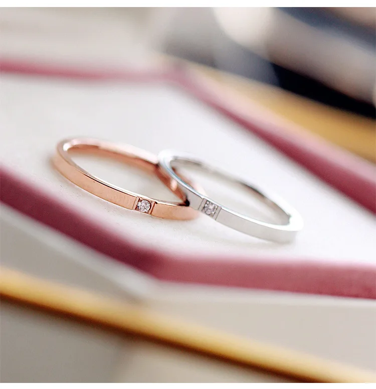 

Newest Silver Titanium Steel Wish Diamond Ring for Women Wedding Trendy Jewelry Dazzling CZ Stone Modern Rings Wholesale