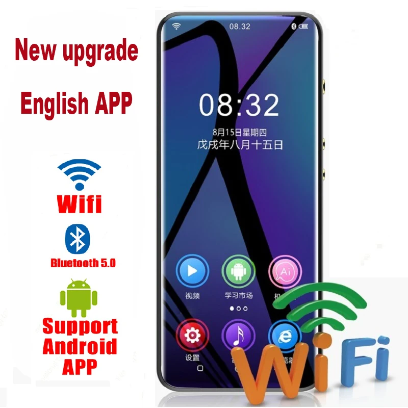 WIFI Android MP3 плеер Спортивный Bluetooth 5 0 сенсорный экран smart AI музыка Hi Fi плееры с