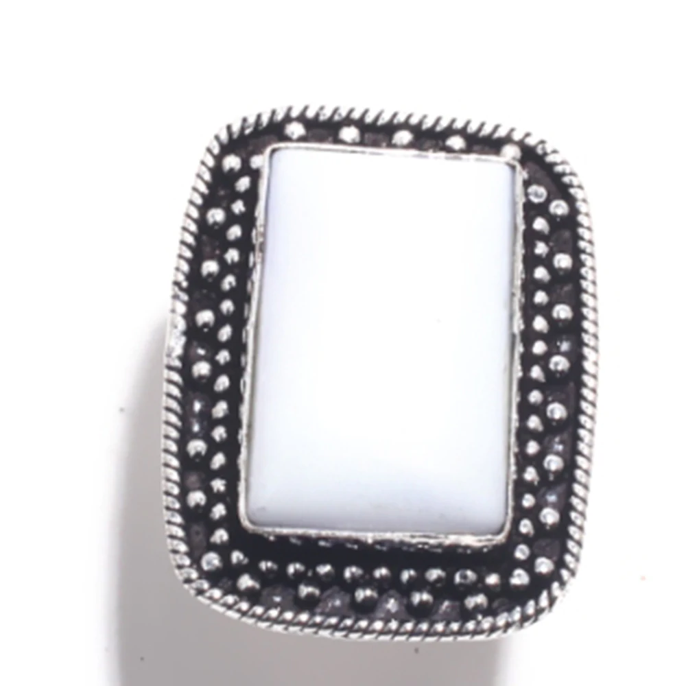 Кольцо из натурального белого нефрита серебряное кольцо с покрытием меди