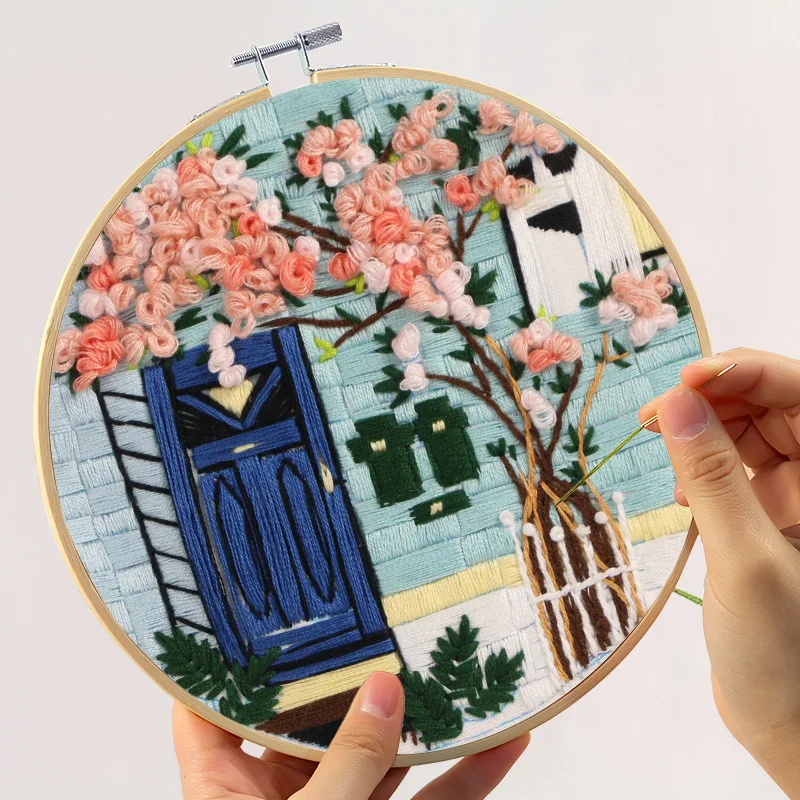 Европа DIY лента цветы вышивка набор с рамкой для начинающих Рукоделие наборы крестиком серии принадлежности для шитья Декор