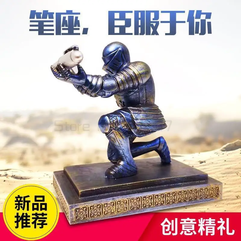 

Knight Pen Stand Table Decoration Knight Pen Holder Home Decoration Desktop Pendant Figurine Executive Soldier