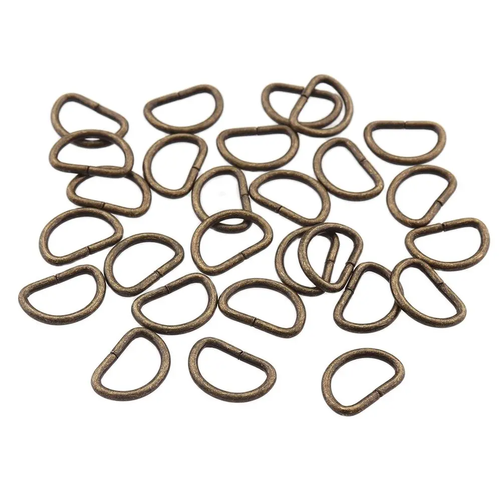 100 шт 10 мм Античное бронзовое d образное кольцо с металлической пряжкой рюкзак