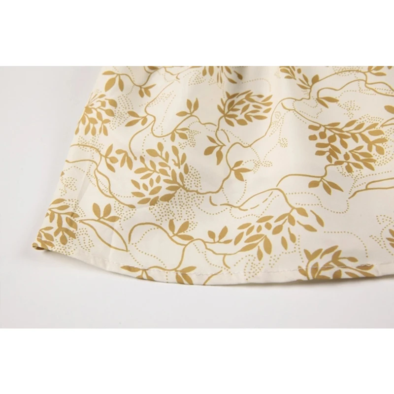 

High Waist Short Sleeve Dress Women's 2021 Summer Court Style Vintage Elegant Square Collar Puff Sleeve Printed Lady Mini Dress