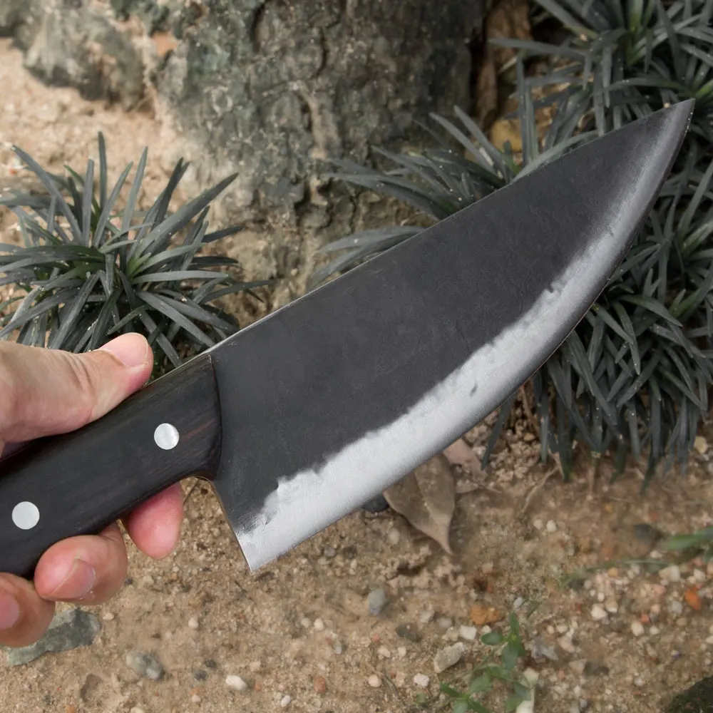 Набор кухонных ножей шеф повара ручной работы из кованой высокоуглеродистой