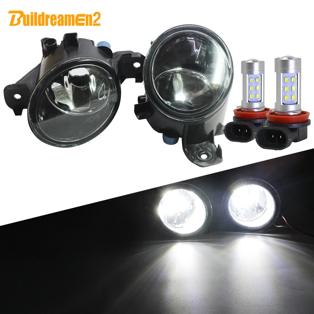 

Buildreamen2 For Nissan March 3/III (K12) Hatchback 2003-2010 Car H11 Fog Light Assembly Lampshade + Lamp DRL 12V Accessories