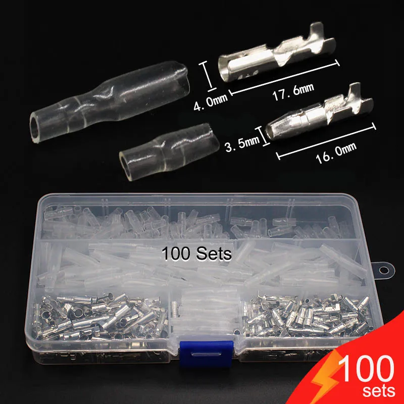 

100 комплектов, коннектор для мотоцикла 3,5 мм, штекер и гнездо для японской классической клеммы