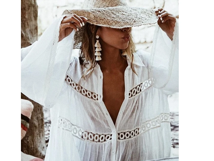 

Bathing Suit Beach Dress Wear Swimsuit Bikini Cover Summer Lace Women Ladies Piece Fits True To Size, Take Your Normal Hollow