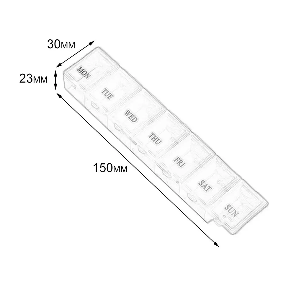 

Portable 7 Lattice Weekly Medicine Pill Box Portable Size Travel Medicine Holder Tablet Storage Case Container