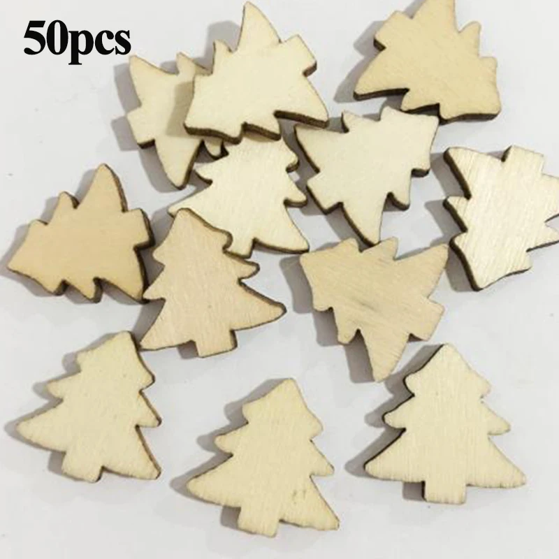 50 шт. Деревянная Рождественская елка украшения подвески Подвесные Подарки