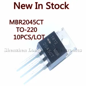 10PCS/LOT MBR2045CT B2045G TO-220 20A/45V Schottky diode rectifier New In Stock