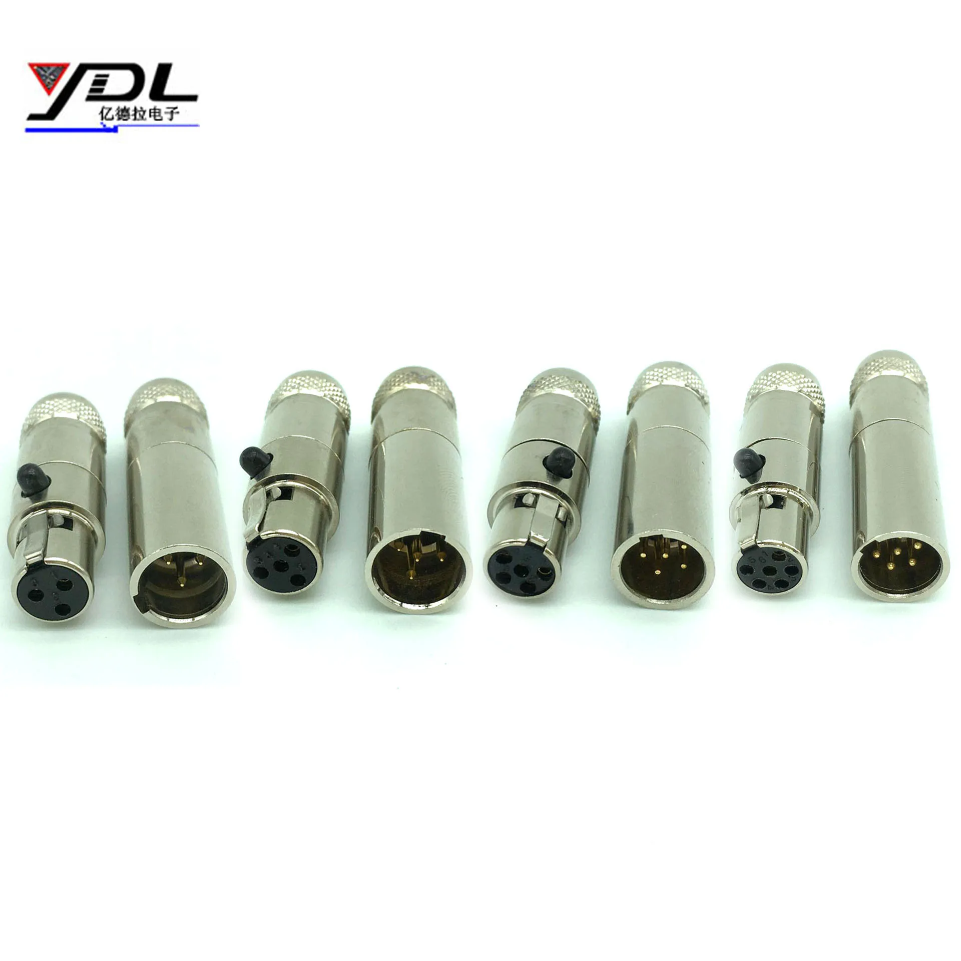 

Metal Mini XLR 3 4 5 6 Pin Female Plug / Male Jack Small Audio Microphone Connector DIY MIC for 5mm Cable Soldered Straight
