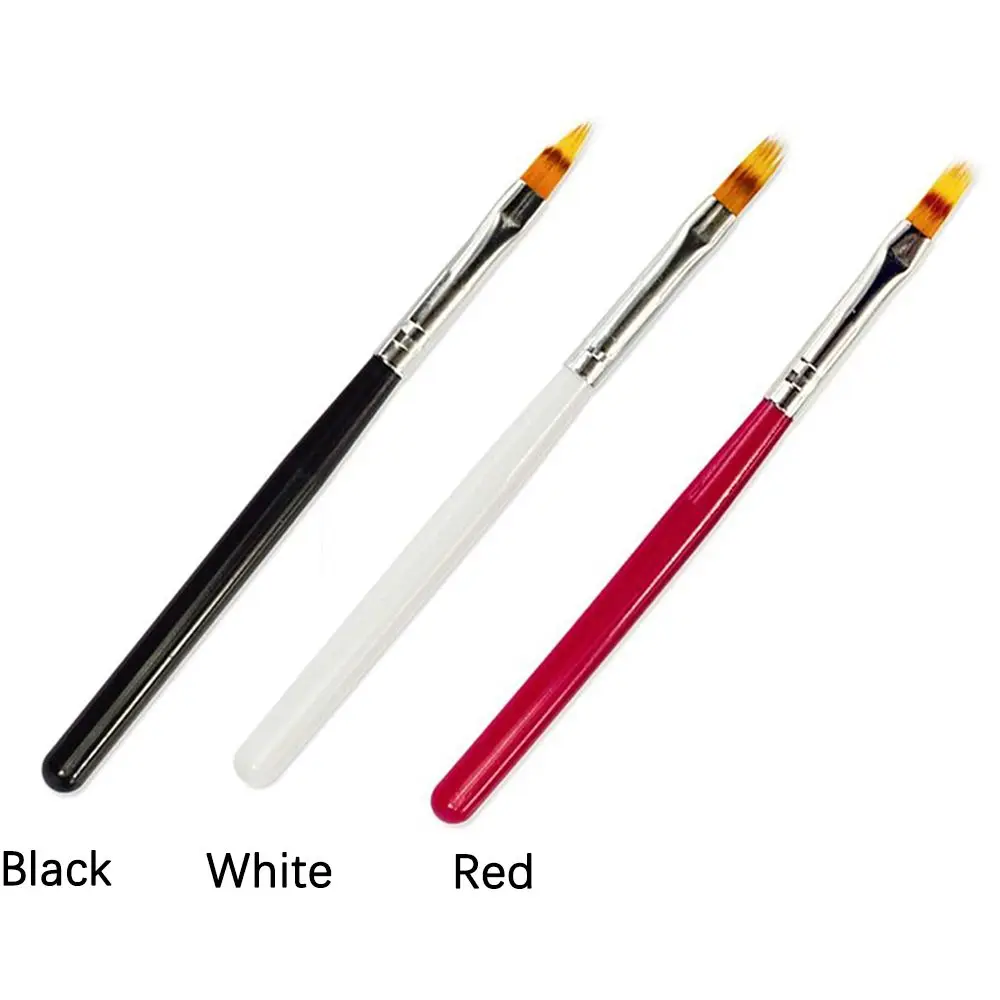 

1pcs Nail Brush Pen UV Gel Gradient Bloom Nail Art Painting With Wood Handle Nylon Hair Black White Red Draw Manicure Nail Tool