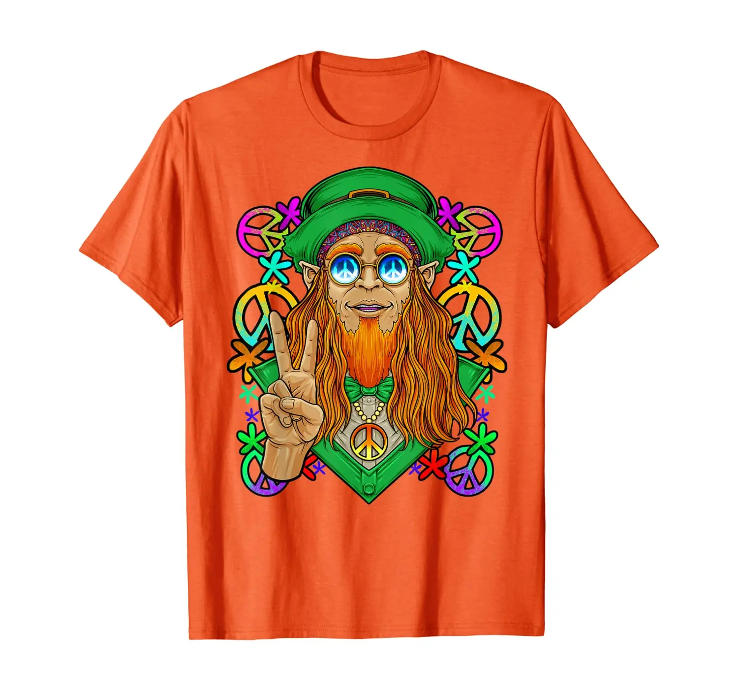 

St Patricks Day Shirt Men Or Women Hippie Leprechaun Drawing