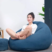 Large Small Lazy Sofas Cover Chairs Without Filler Linen Cloth Lounger Seat Bean Bag Pouf Puff Couch Tatami Living Room Supply