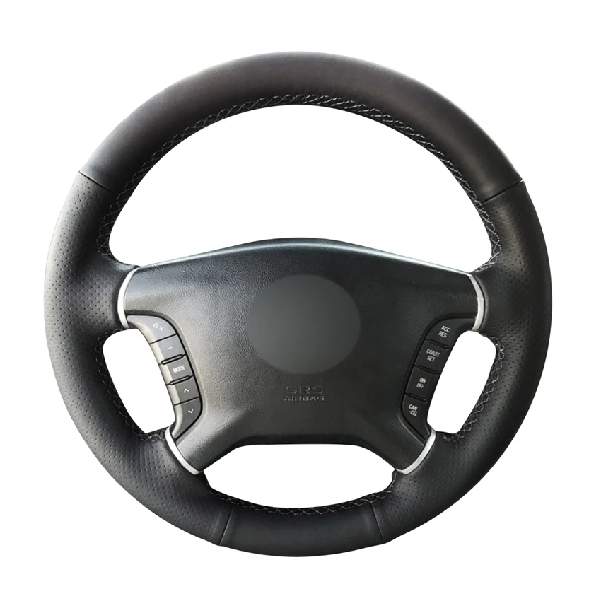 

Чехол на руль автомобиля из черной искусственной кожи, прошитый вручную, нескользящий, для Mitsubishi Pajero 2007-2014 Galant 2008-2012