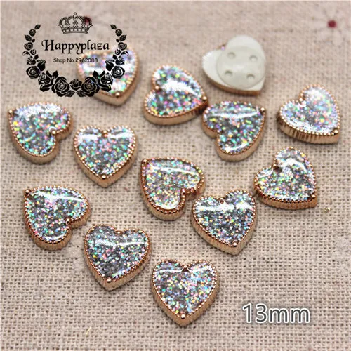 heart 50pcs 50 шт блестки AB золотой круг сердце/звезда/бант пластиковые плоские кнопки DIY бижутерия для декорирования/ремесла аксессуары - Цвет: heart 50pcs