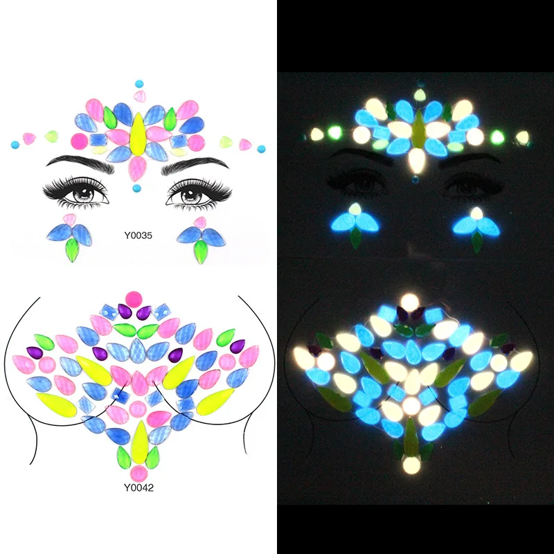 Уход за кожей лица с украшением в виде кристаллов наклейки для глаз световой